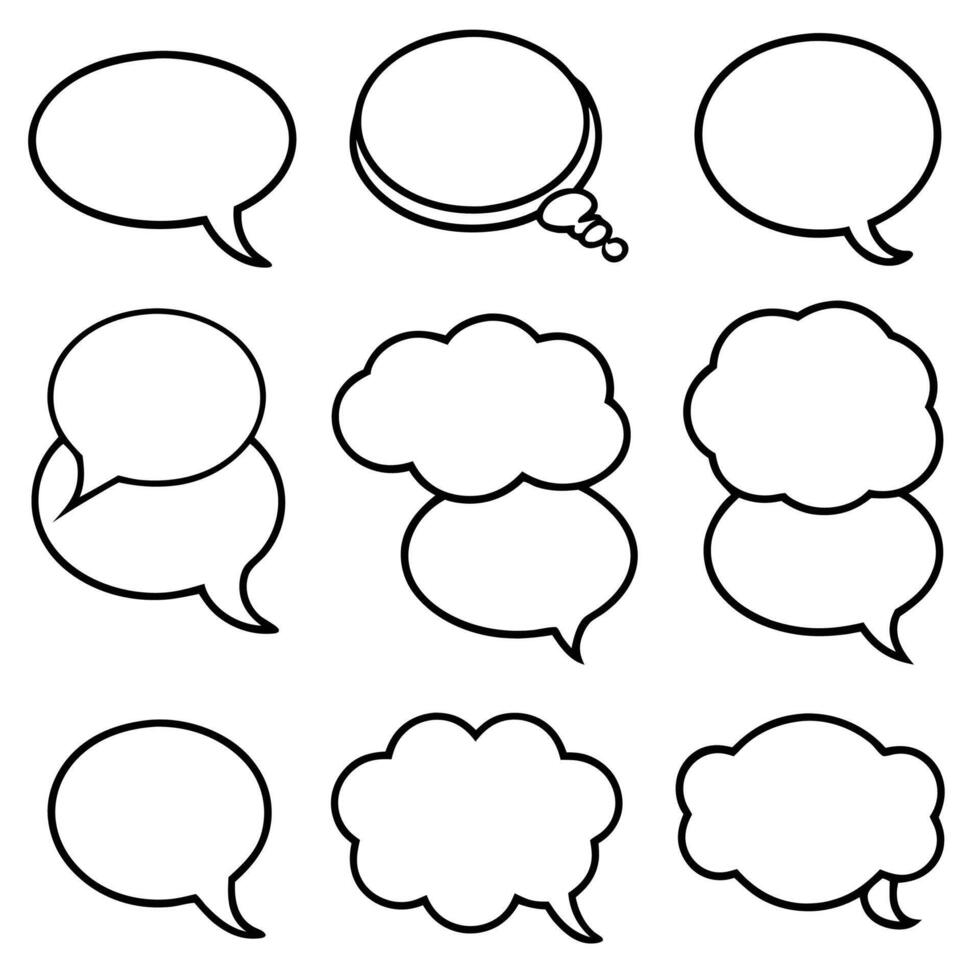 a set of speech bubbles with different shapes vector