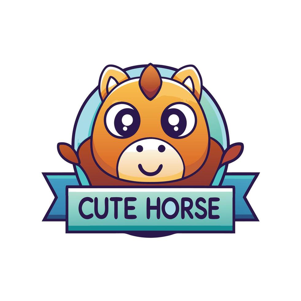 a cute horse logo with the words cute horse vector