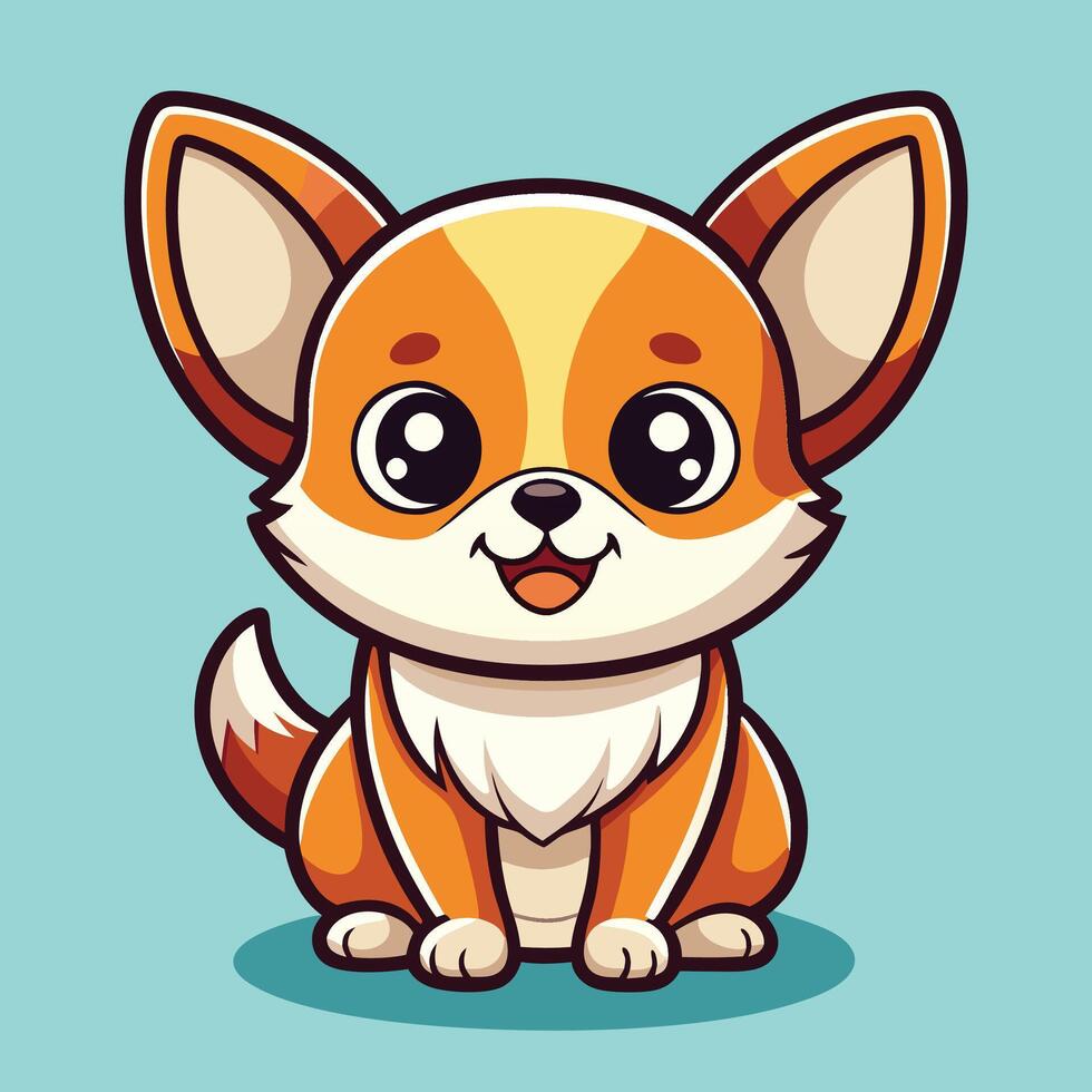 cute cartoon dog with big eyes and a big nose vector