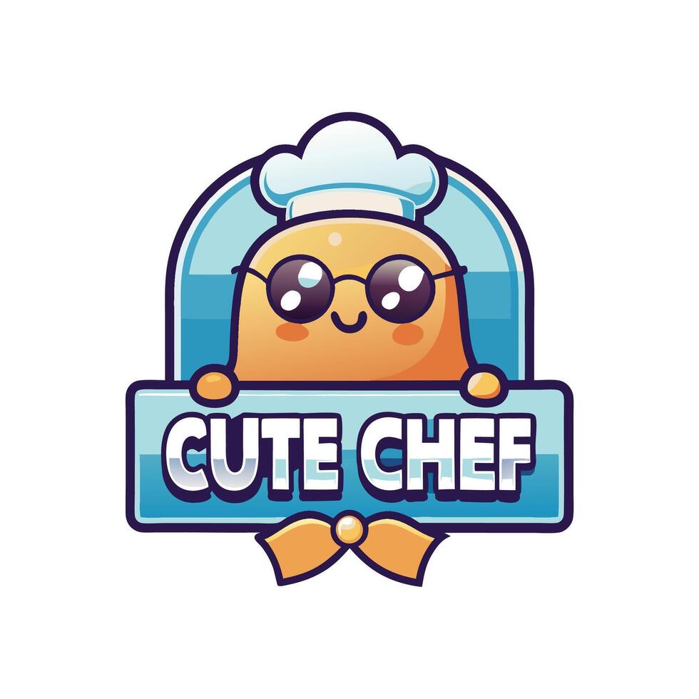 cute chef logo design vector