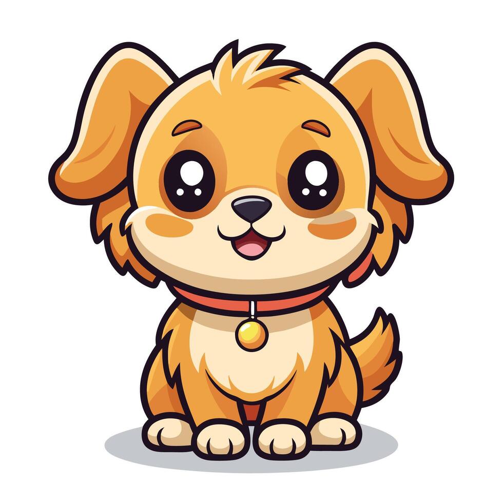 cute cartoon dog illustration vector