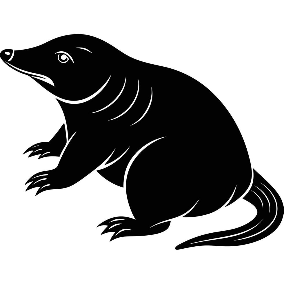 an image of a black and white platypus vector
