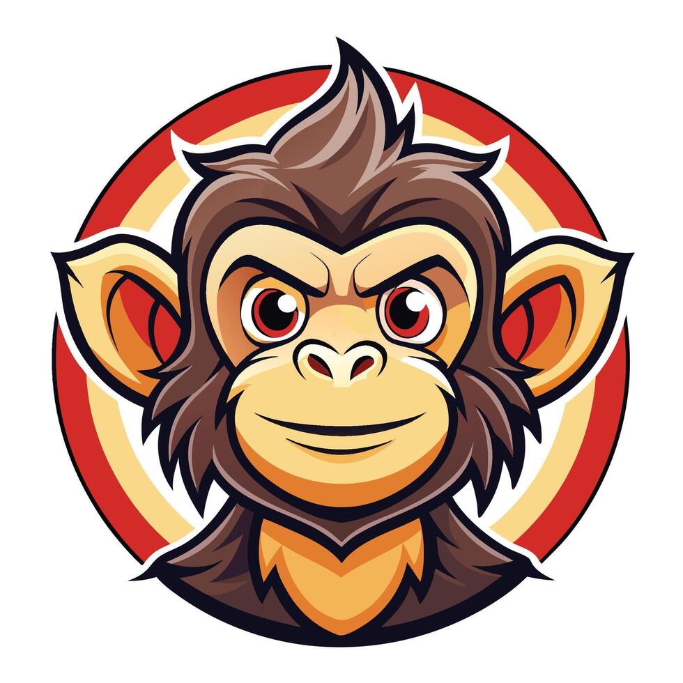 monkey head illustration vector