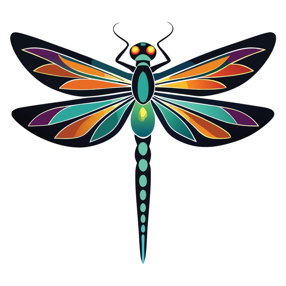 dragonfly tattoo design illustration vector