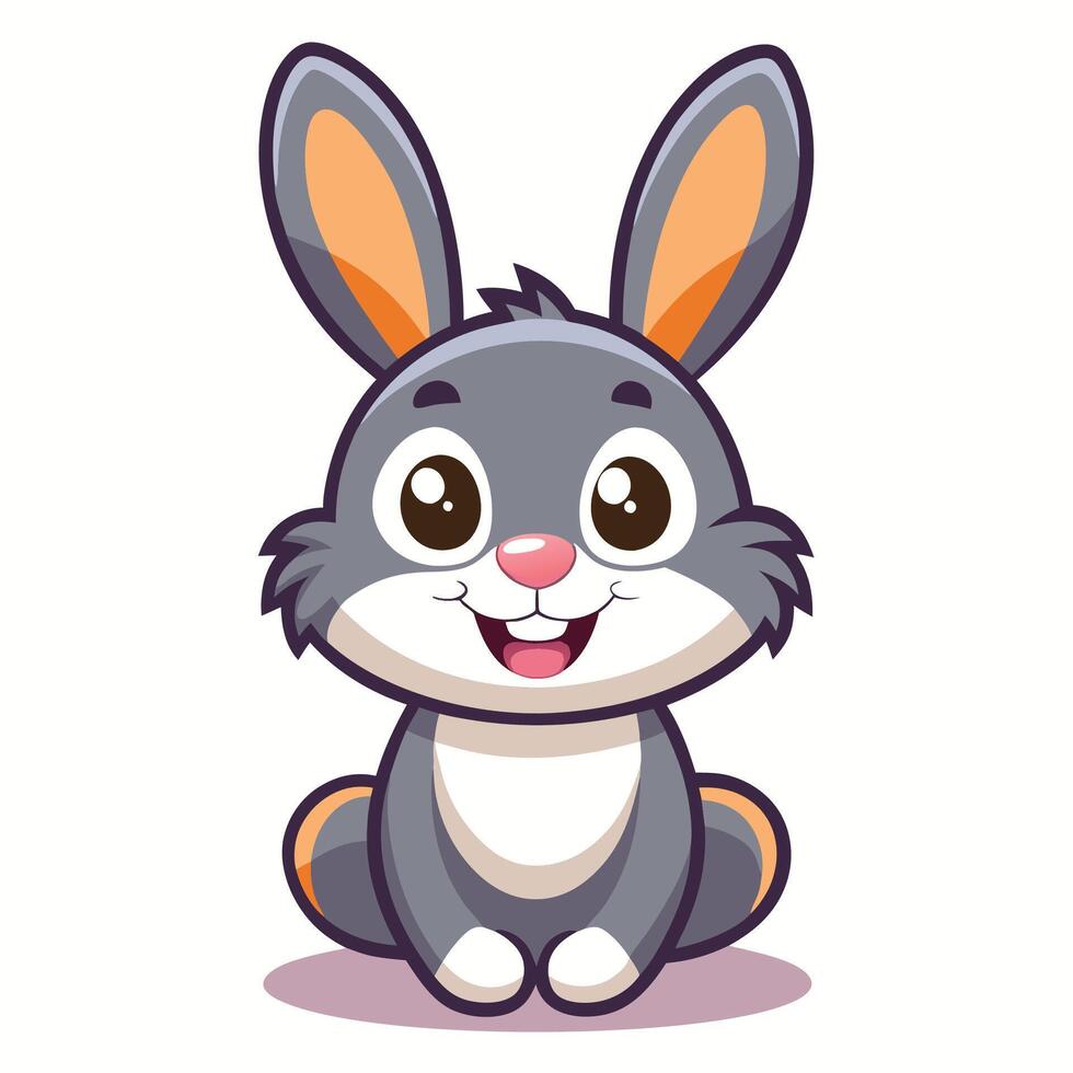 cute cartoon rabbit illustration vector
