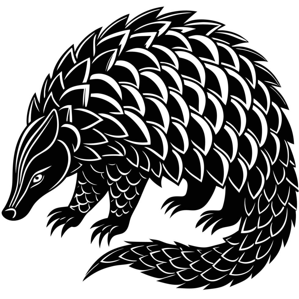 an armadillo with a long tail and a long body vector