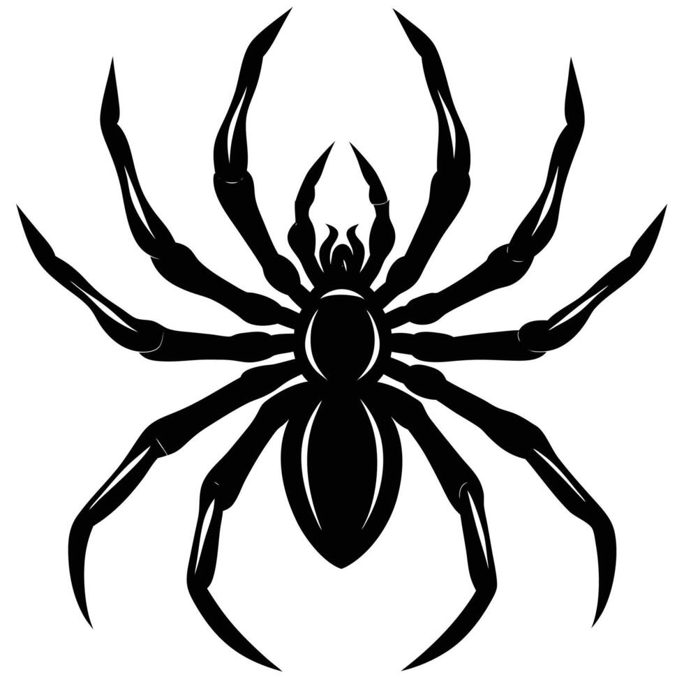 black spider silhouette on white background vector