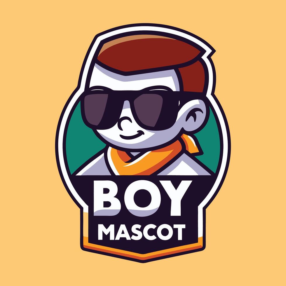 boy mascot logo design vector
