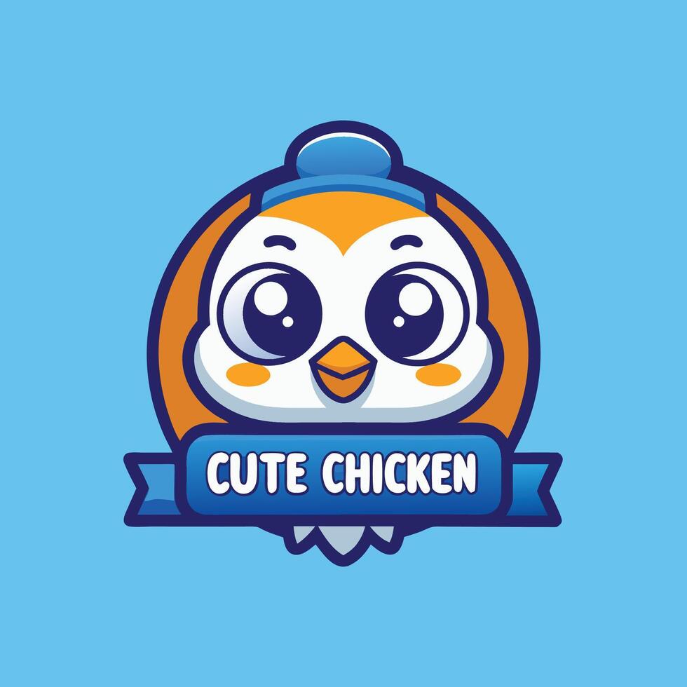 a cute chicken logo with the word cute chicken vector