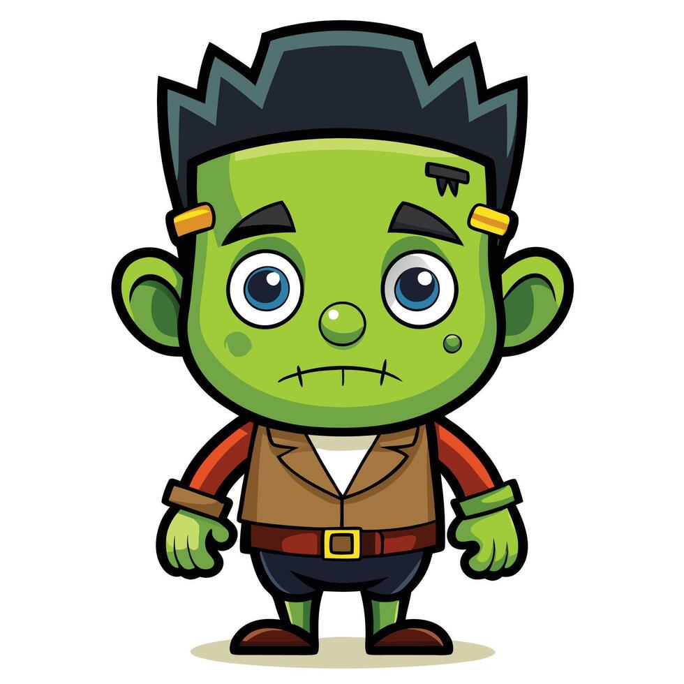 frankenstein cartoon character illustration vector