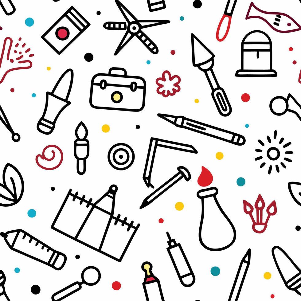 art and craft seamless pattern illustration vector