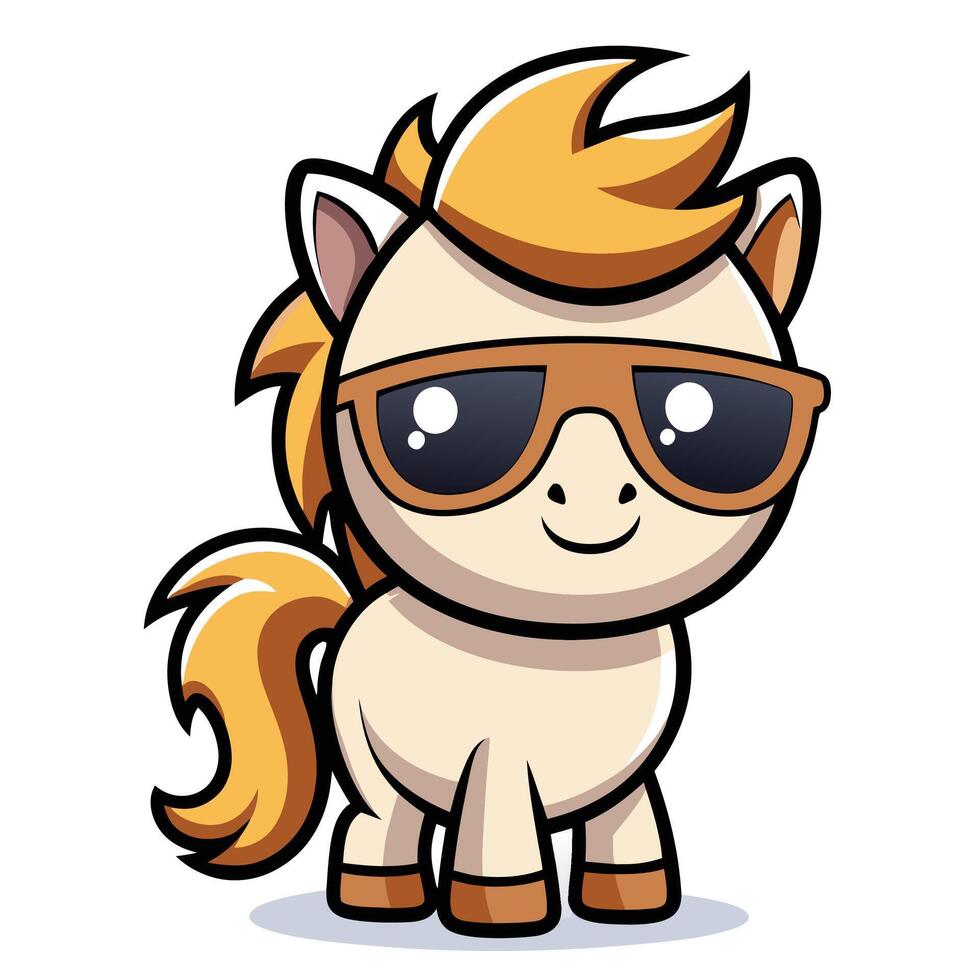 a cartoon pony wearing sunglasses vector