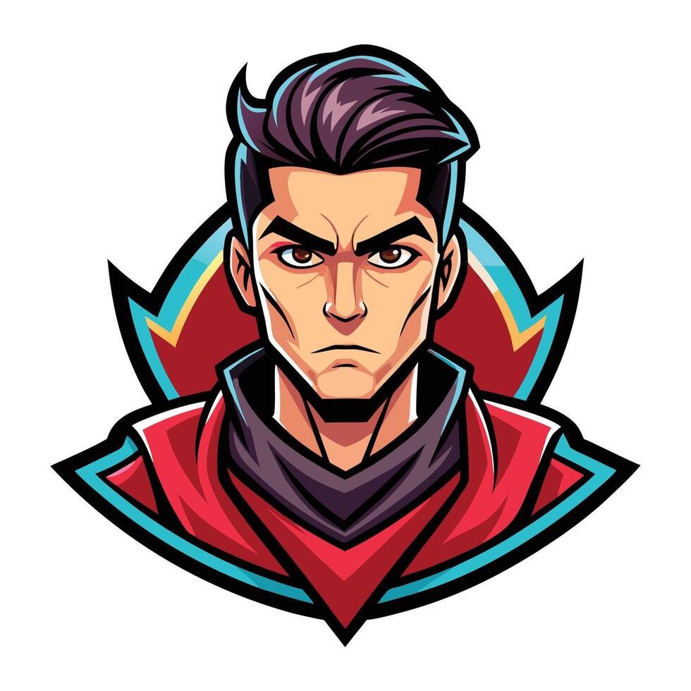 a cartoon character with a red and black shirt vector