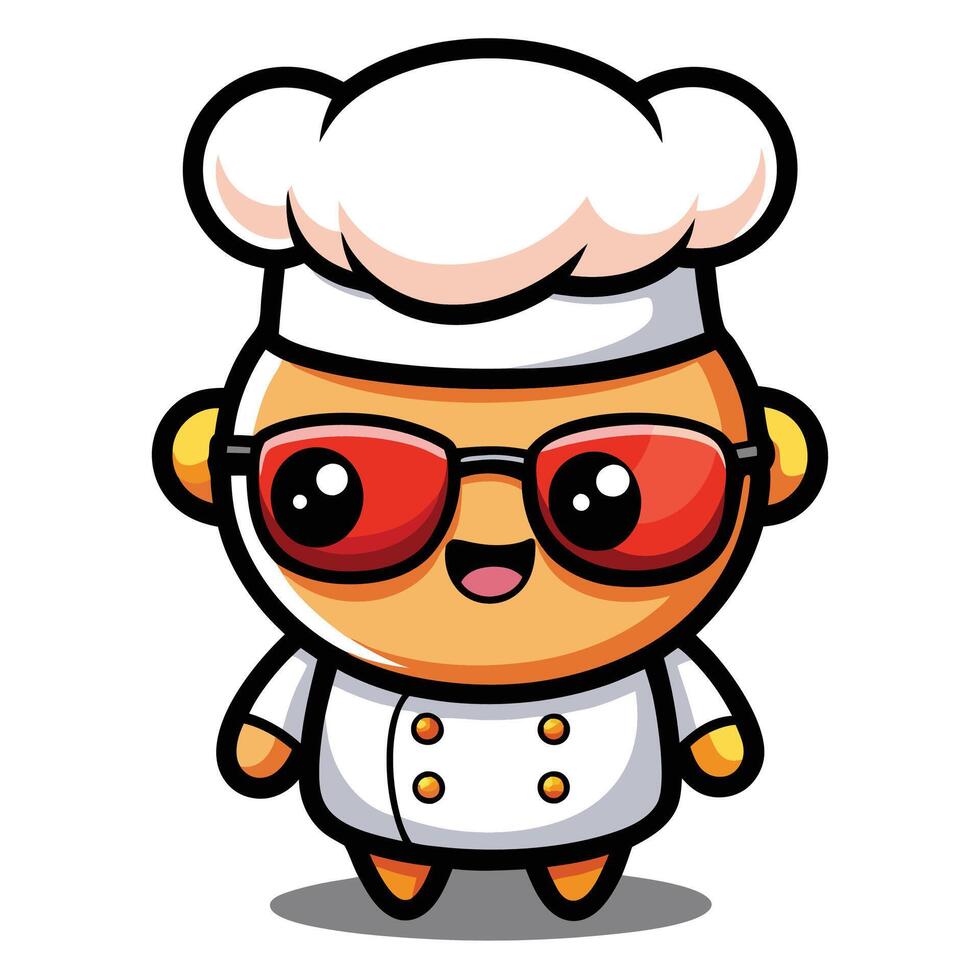 a cartoon chef wearing sunglasses and a hat vector