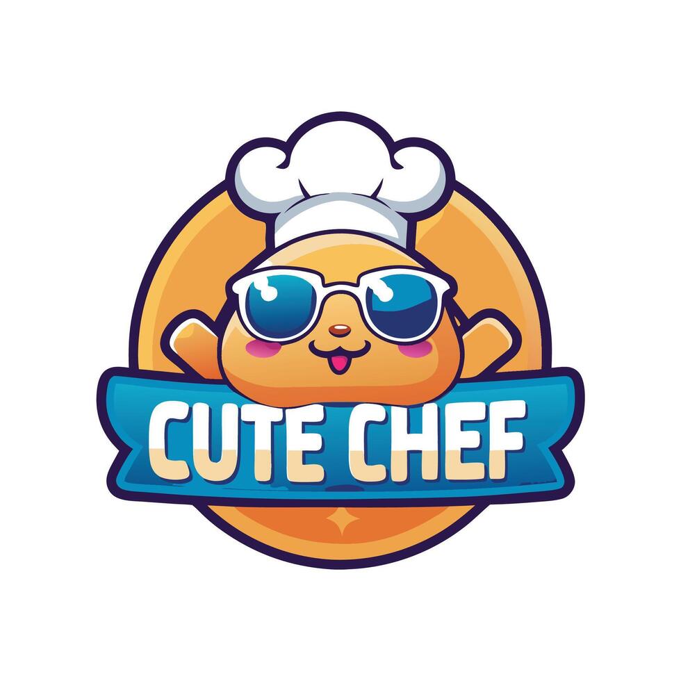cute chef logo design vector