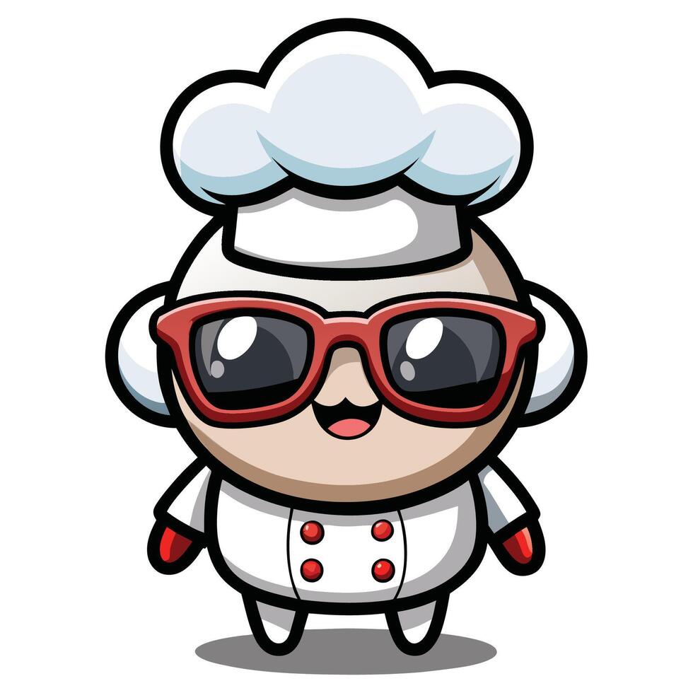 a cartoon chef wearing sunglasses and a hat vector