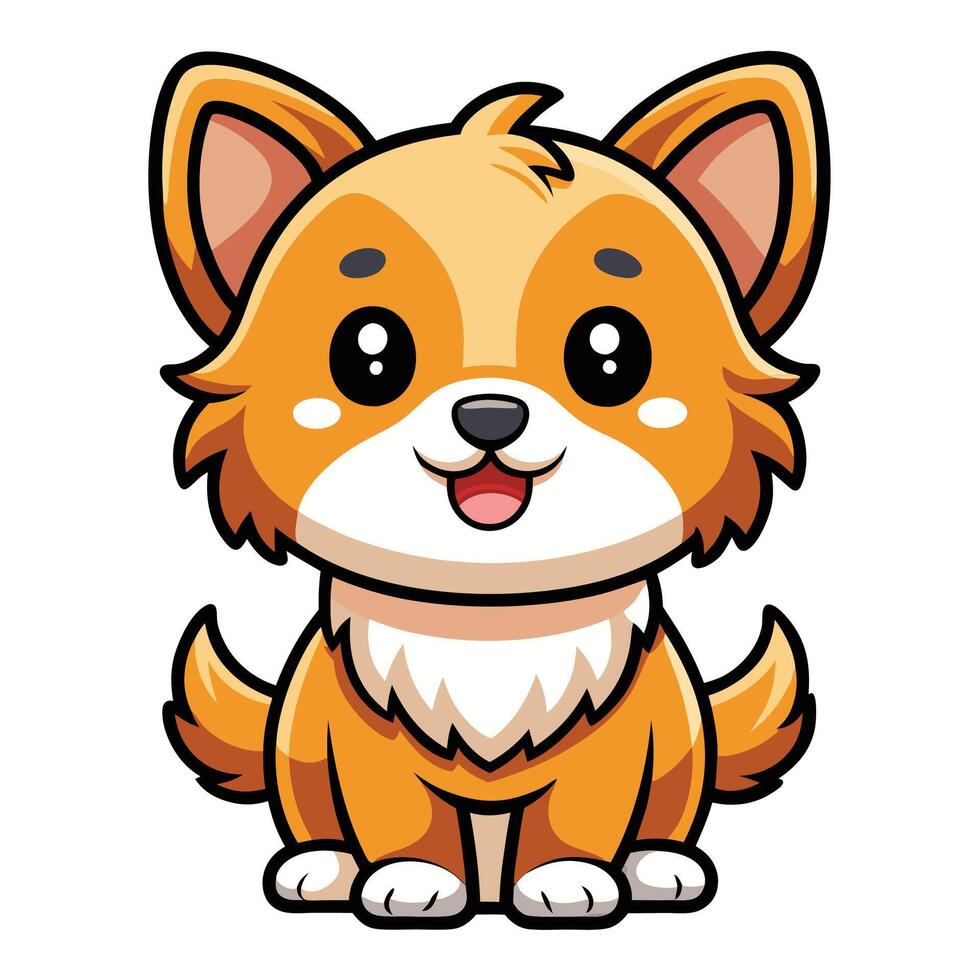 a cartoon dog sitting down with a big smile vector