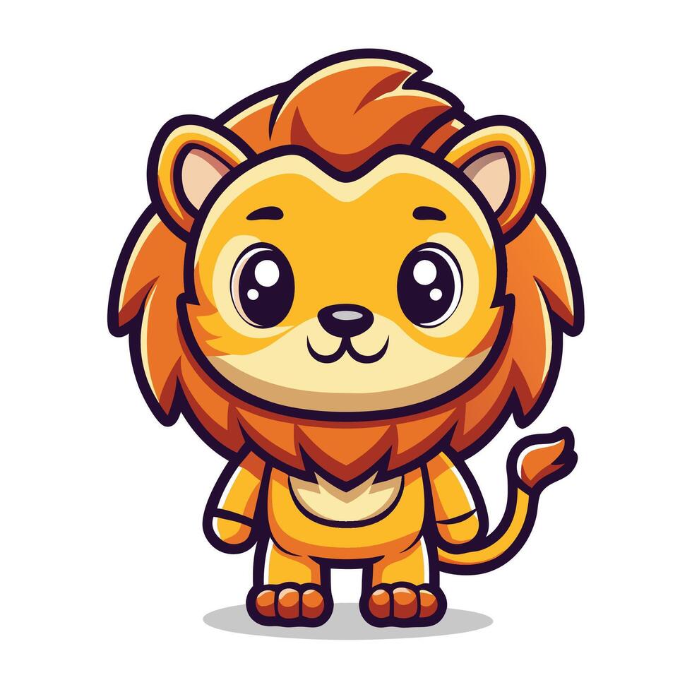 cute lion illustration vector