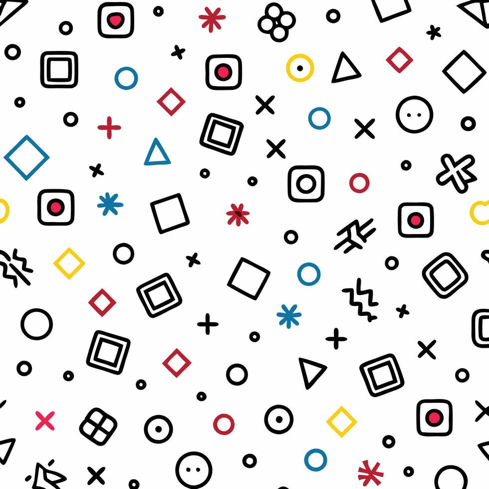 a pattern with geometric shapes and colors vector