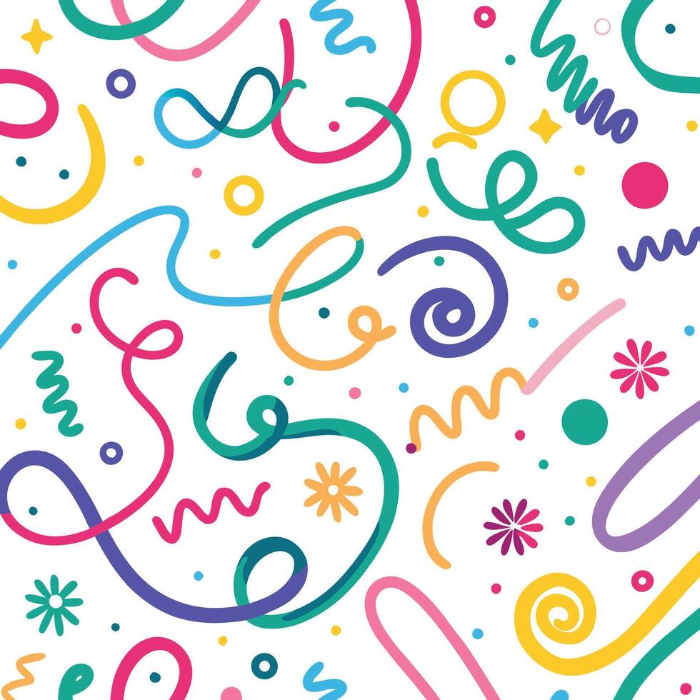 a colorful pattern with scribbles and swirls vector