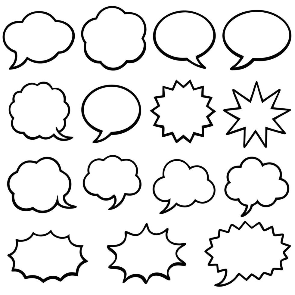 a set of speech bubbles with different shapes vector