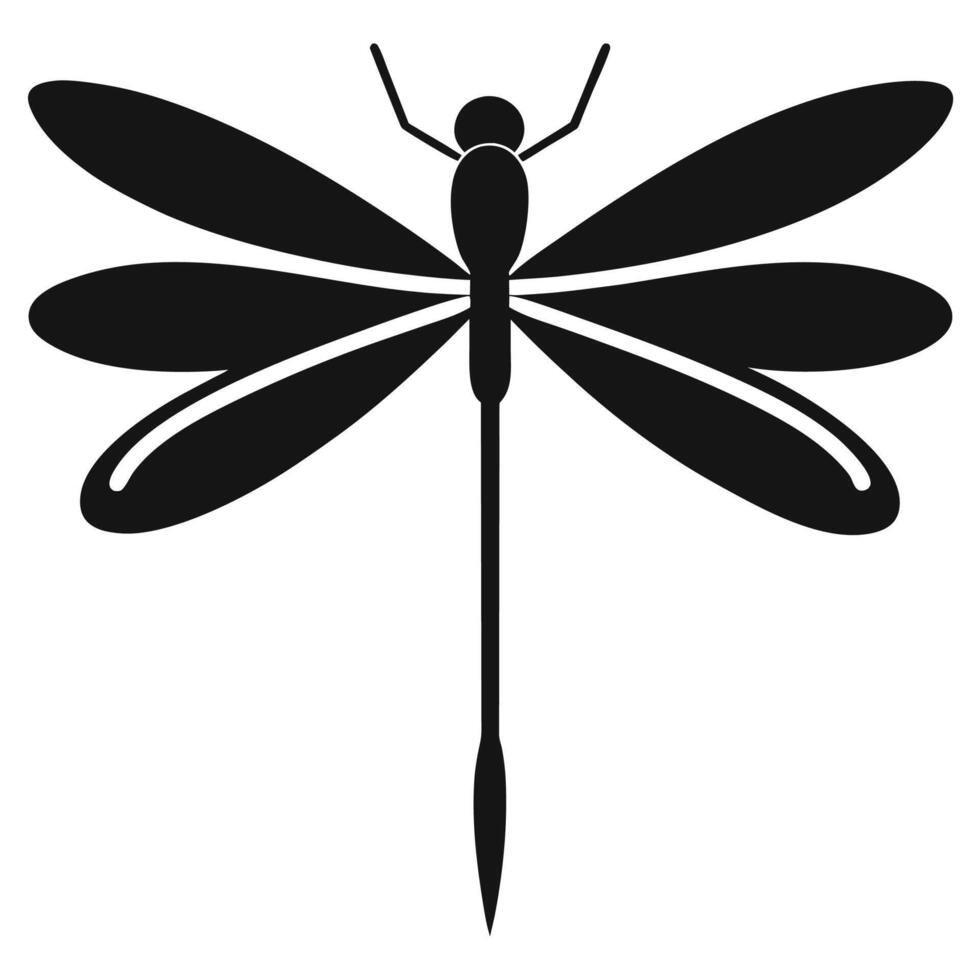 a black and white dragonfly icon on a white background vector