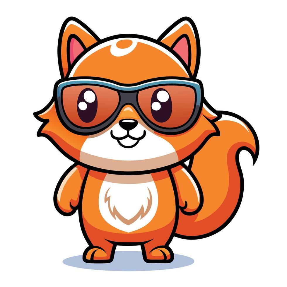 a cartoon squirrel wearing sunglasses vector