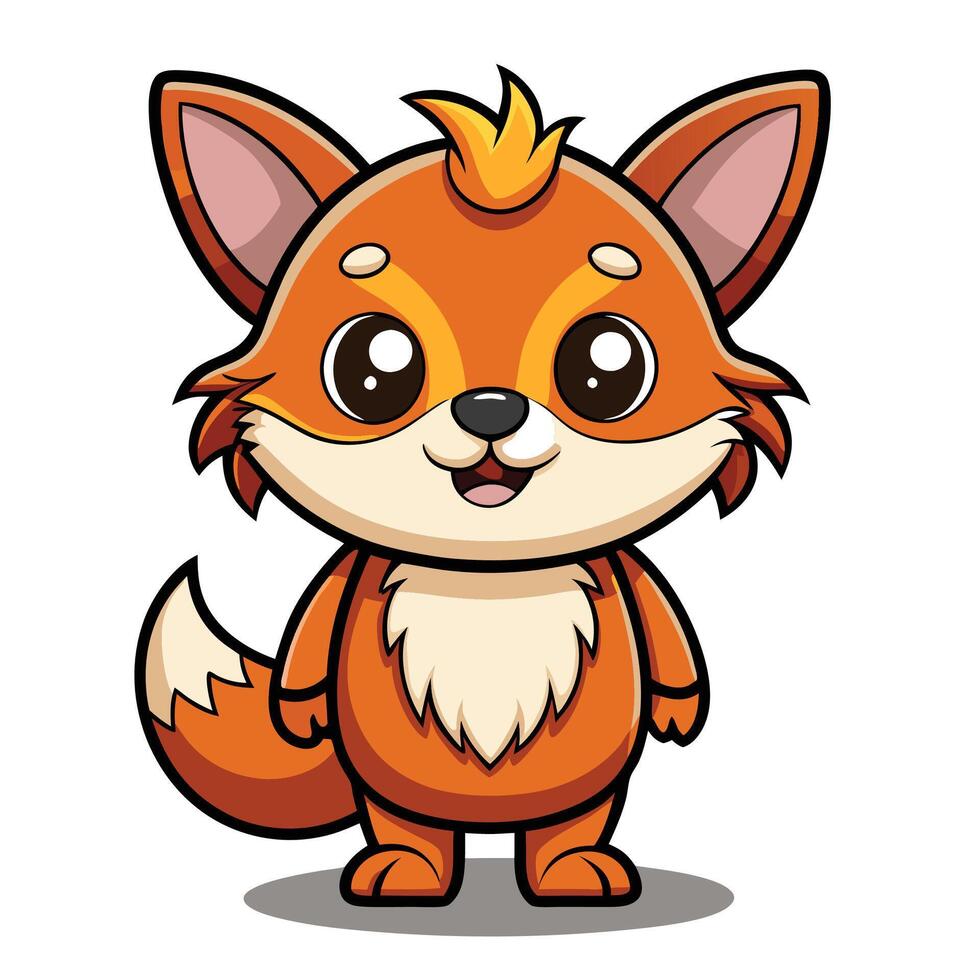 cartoon fox illustration vector