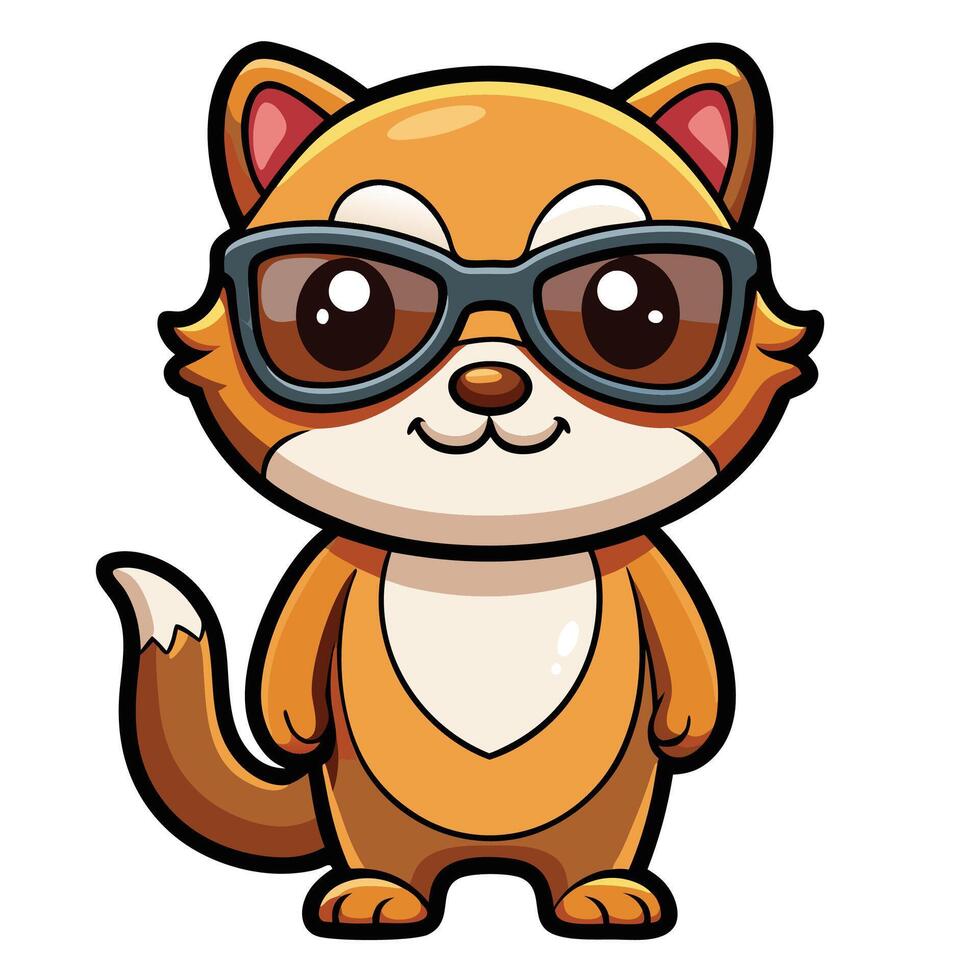 a cartoon fox wearing sunglasses vector