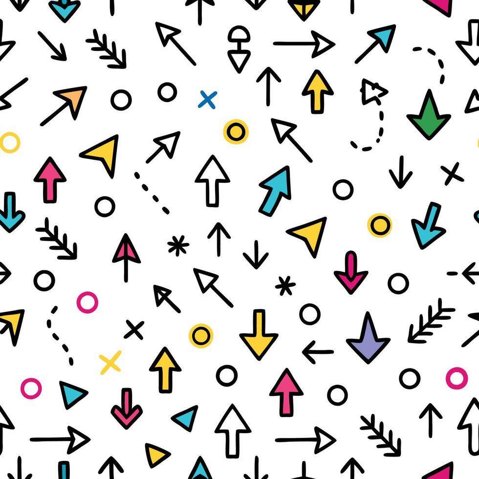 a colorful pattern with arrows and arrows vector