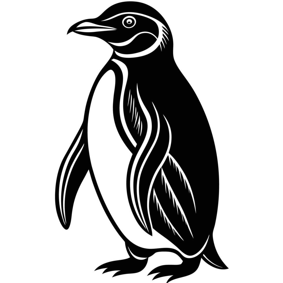 a penguin is standing in front of a white background vector