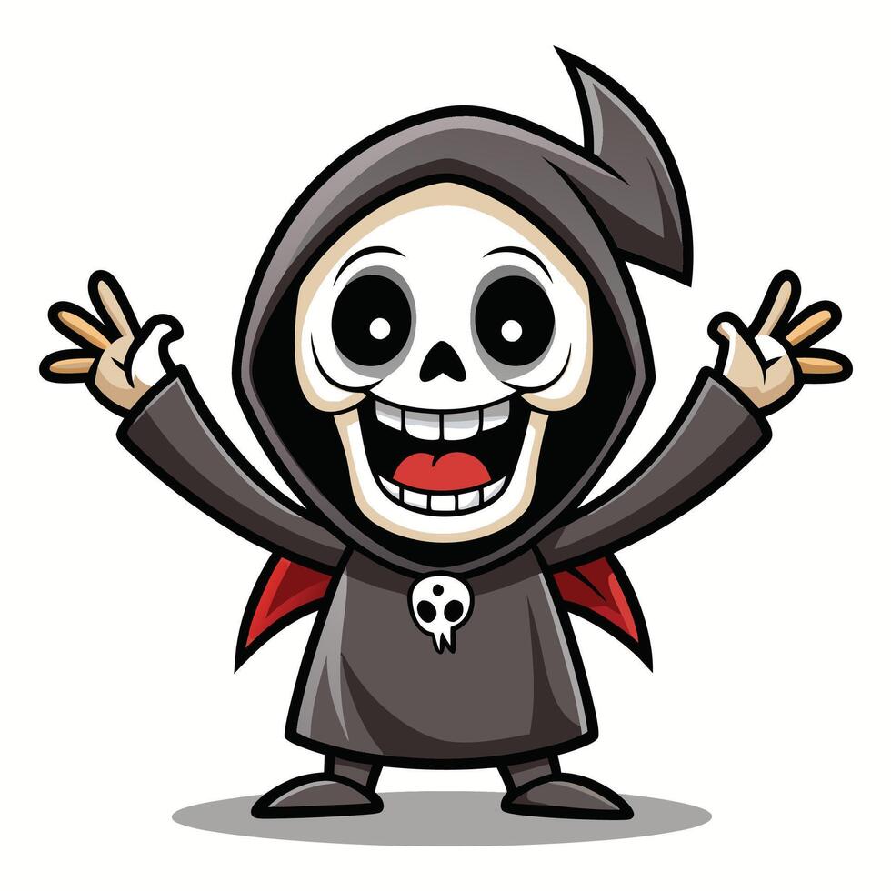 cartoon grim reaper with a smile vector