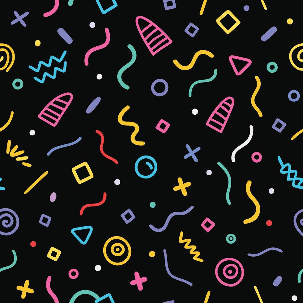 a colorful pattern with geometric shapes and lines vector