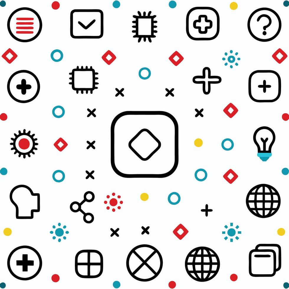 a set of icons that are arranged in a square shape vector