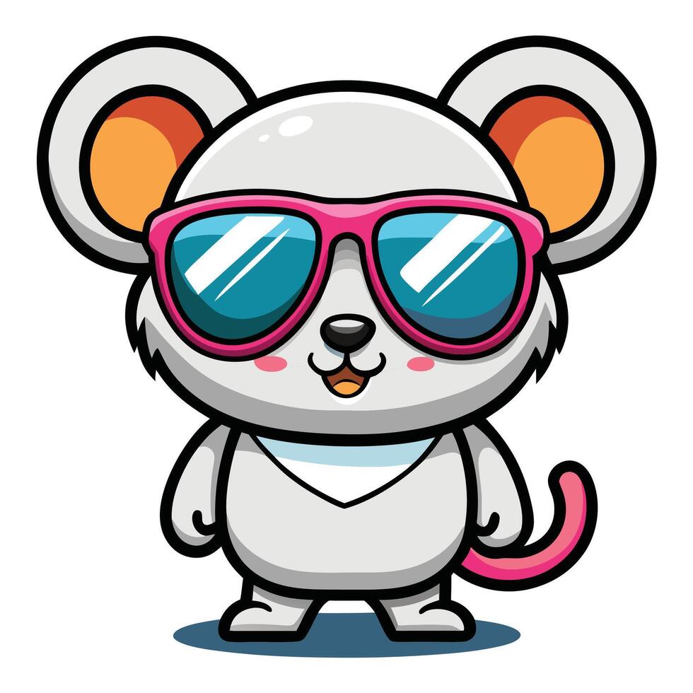 a cartoon mouse wearing sunglasses vector
