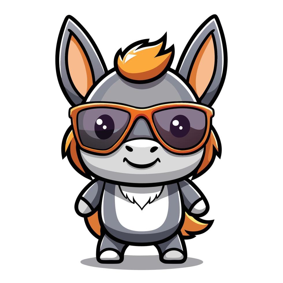 a cartoon donkey wearing sunglasses and wearing a hat vector