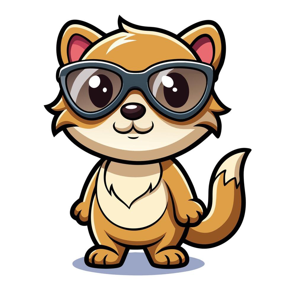 a cartoon fox wearing sunglasses vector