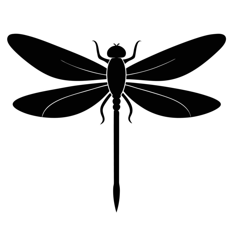 dragonfly silhouette on white background vector