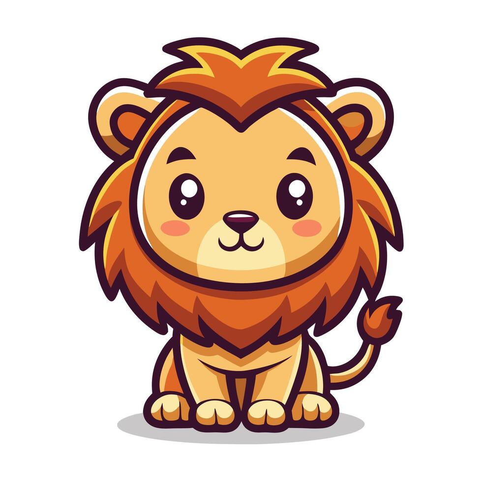 cute lion illustration vector