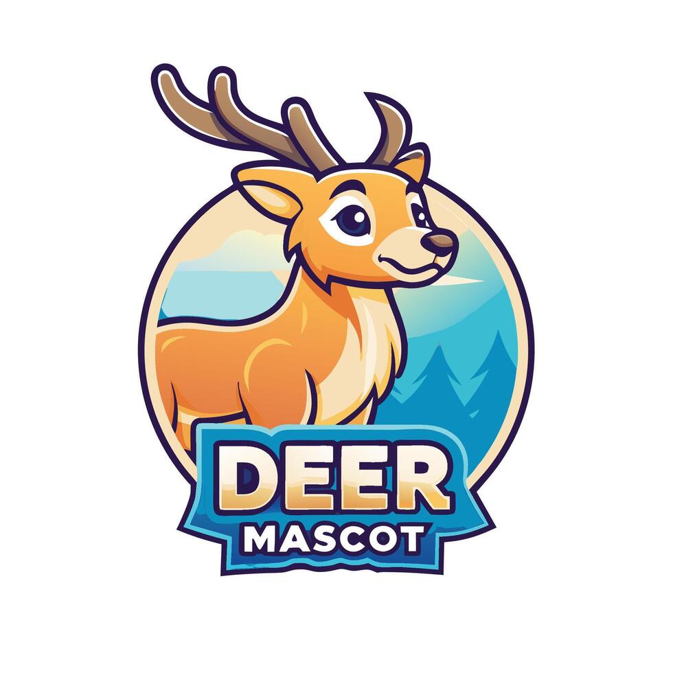 deer mascot logo design vector