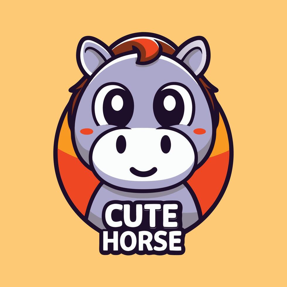 a cute horse logo with the words cute horse vector