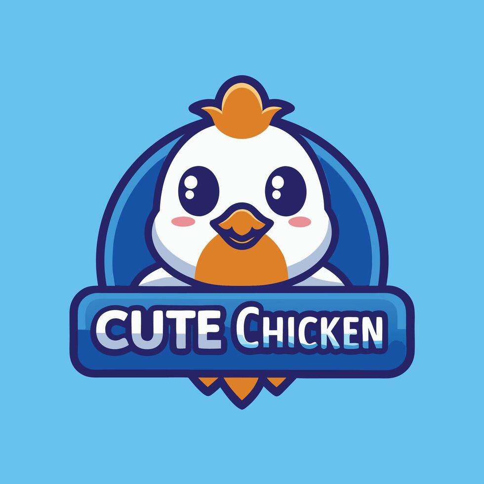 cute chicken logo design vector