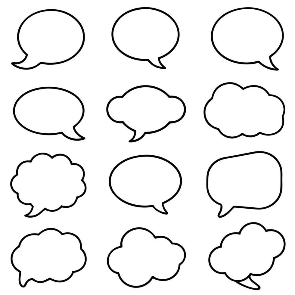 a set of speech bubbles with different shapes vector