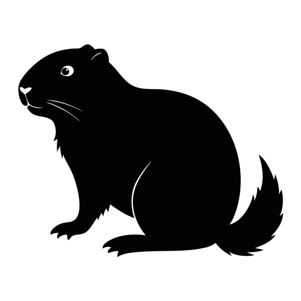 groundhog silhouette illustration vector