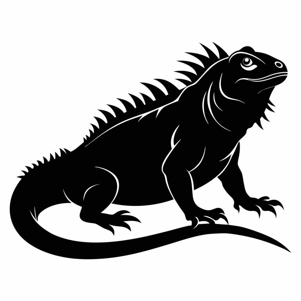 an iguana is standing on its hind legs and has long spikes on its back vector