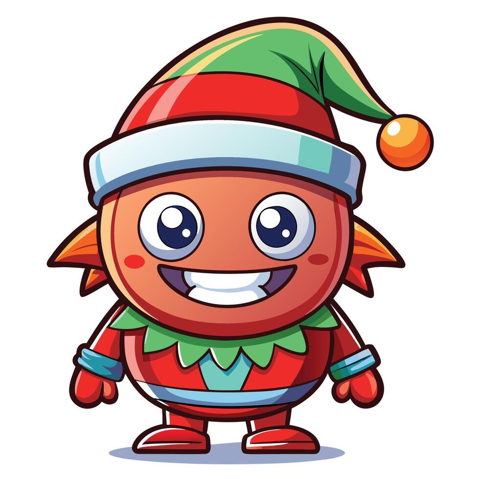a cartoon character wearing a christmas hat vector