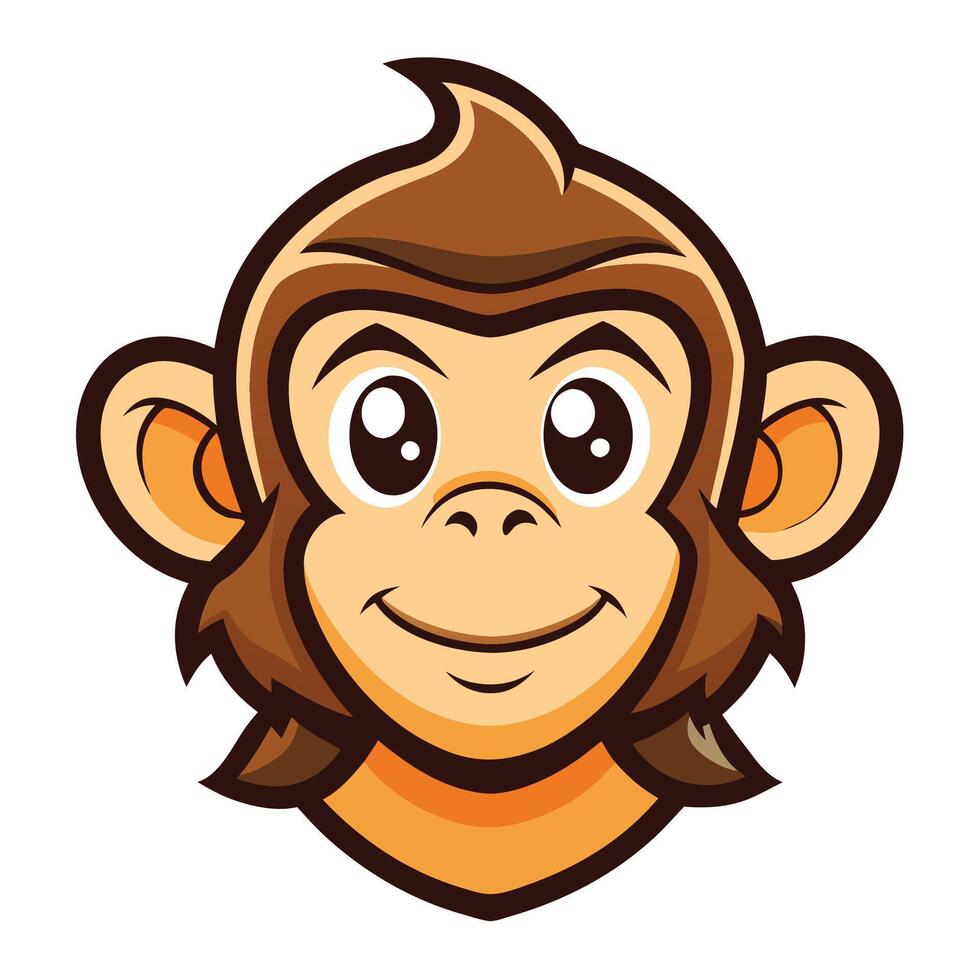 a cartoon monkey head with a smile vector