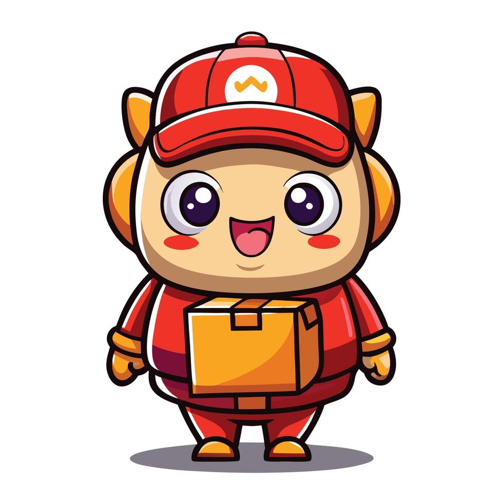 a cartoon character holding a box vector