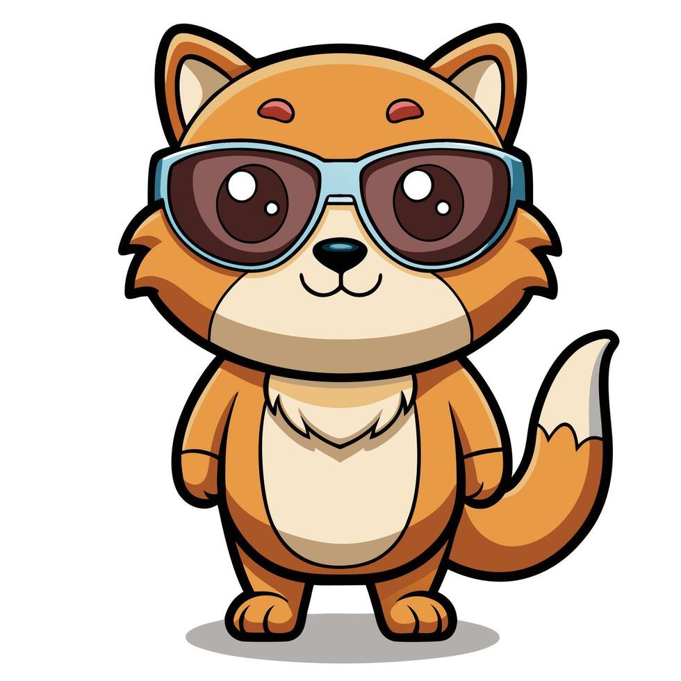 a cartoon fox wearing sunglasses vector