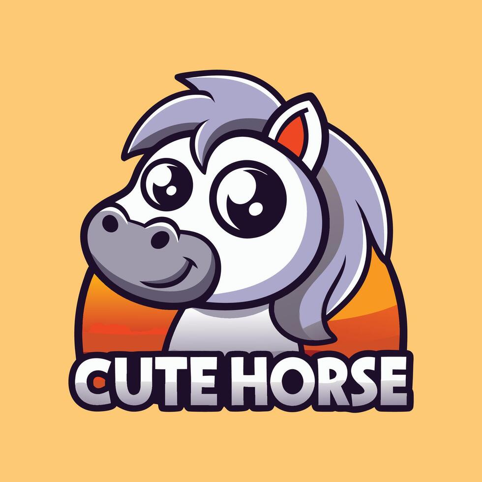 a cute horse logo with the words cute horse vector